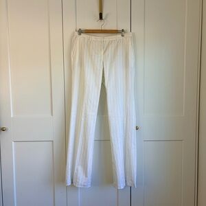 Faconnable Cream With Black Pin Striped Dress Pants | 10